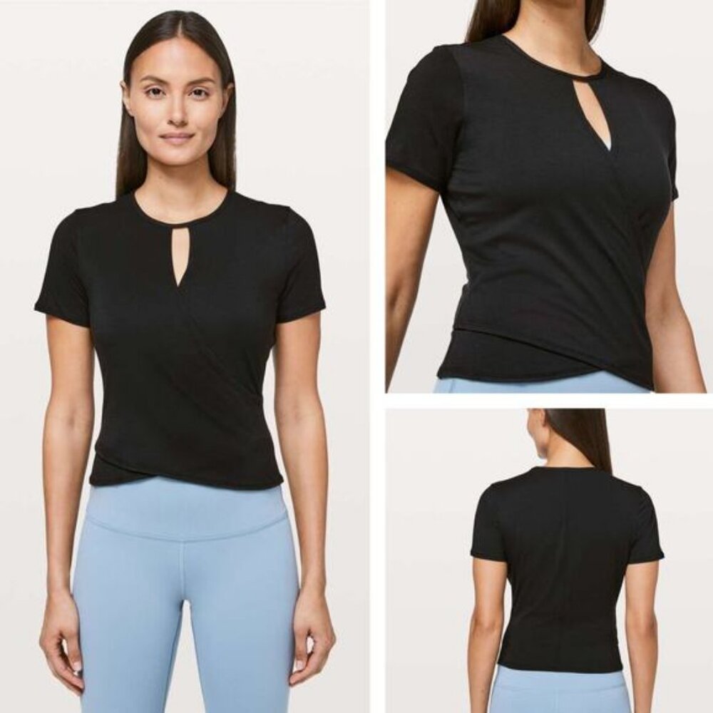 LULULEMON Round Trip Short Sleeve Size 6 Black